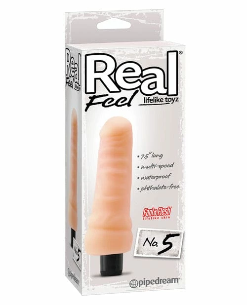Pipedream Products Vibrators Real Feel No. 5 Long 7.5" Vibe Waterproof - Multi-Speed Flesh
