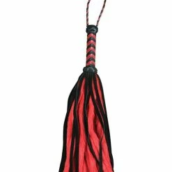 Plesur 17" Suede & Fluffy Faux Fur Tails - Black-Red