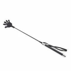 Kink & BDSM Plesur 22" Hand Shaped Silicone Crop - Black