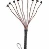 Plesur 24" Cat Of 9 Tails With Petal Ends - Black-Red Kink & BDSM