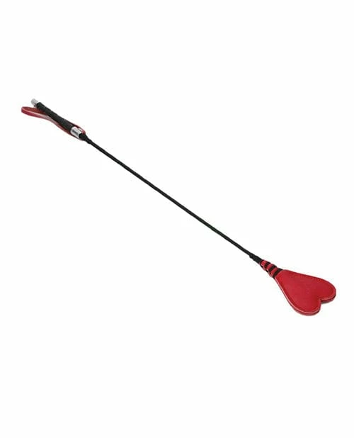 Kink & BDSM Plesur 26" Heart PVC Crop - Black-Red