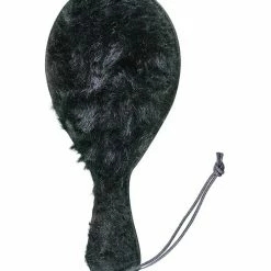 Kink & BDSM Plesur Faux Fur Leather Ping Pong Paddle - Black
