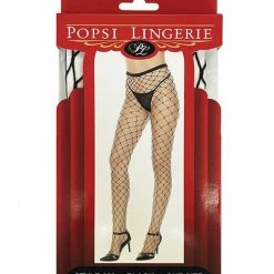 Popsi Lingerie Fence Net Pantyhose Black O-s