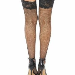 Popsi Lingerie Rhinestone Thigh High With Silicone One Size Fits Most