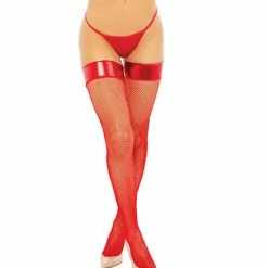 Popsi Lingerie Vinyl Top Fishnet Stocking One Size Fits Most