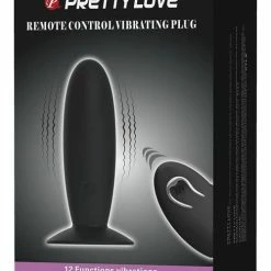 Anal Toys Pretty Love Remote Control Vibrating Plug - 12 Function Black
