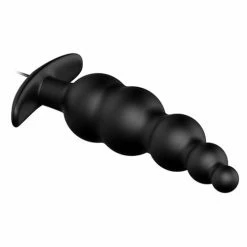 Pretty Love Vibrating Bead Shaped Butt Plug - Black Anal Toys