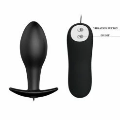 Pretty Love Vibrating Bulb Shaped Butt Plug - Black Anal Toys