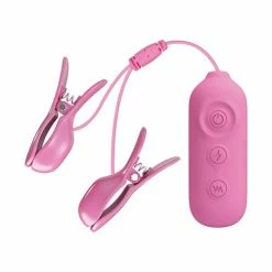 Pretty Love Romantic Wave II EStim & Vibrating Nipple Clip - Pink