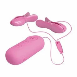 Pretty Love Romantic Wave II EStim & Vibrating Nipple Clip - Pink