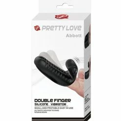 Vibrators Pretty Love Abbott Double Finger Sleeve - Black