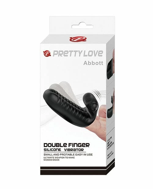 Vibrators Pretty Love Abbott Double Finger Sleeve - Black