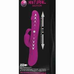 Vibrators Pretty Love Natural Motion Thrusting Rabbit 7 Function - Fuchsia
