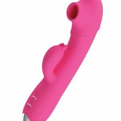 Vibrators Pretty Love Regina Pulsing Rabbit With Free Suction Attachment - Pink