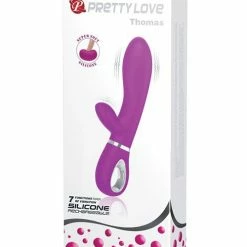 Pretty Love Thomas Liquid Silicone Rabbit - Fuchsia Vibrators