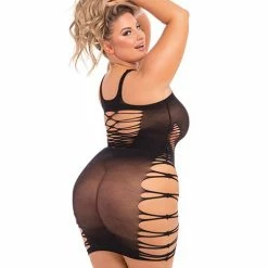 Rene Rofe Pink Lipstick Back 2 BasiXXX Hi Neck Dress