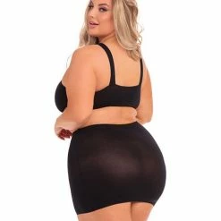 Rene Rofe Pink Lipstick Be Seen Skirt Set Black 1x-3x