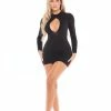 Rene Rofe Pink Lipstick Devilish Backless Dress Black One Size Fits Most Lingerie