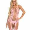 Rene Rofe Pink Lipstick Fake News Bodystocking