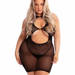 Rene Rofe Lingerie Pink Lipstick Follow Me Mini Dress