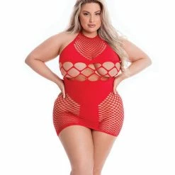 Rene Rofe Lingerie Pink Lipstick Girl Gone Bad Dress