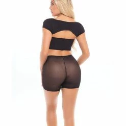 Rene Rofe Pink Lipstick On Your Mind Bandeau With Shoulders & Short Black One Size Fits Most