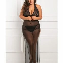 Rene Rofe All Out There 2 Piece Gown Set Black 3x-4x