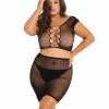 Lingerie Rene Rofe Black Story Skirt Set