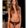 Lingerie Rene Rofe Crotchless Frills Panty With Back Bows