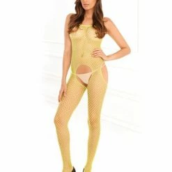 Rene Rofe Industrial Net Suspender Bodystocking Lingerie