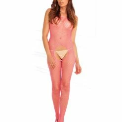 Rene Rofe Industrial Net Suspender Bodystocking Lingerie