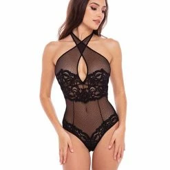 Rene Rofe Midnight Halter Teddy