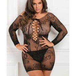 Rene Rofe Tie Breaker Long Sleeve Dress