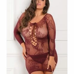 Rene Rofe Tie Breaker Long Sleeve Dress