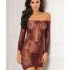 Rene Rofe Tie Breaker Long Sleeve Dress Lingerie