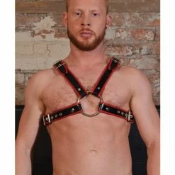 Kink & BDSM Rouge Chest Harness Large - Black-Red