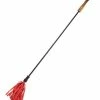 Kink & BDSM Rouge Leather Riding Crop With Rounded Wooden Handle