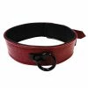 Kink & BDSM Rouge Plain Leather Collar - Burgundy