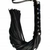 Rouge Short Leather Flogger With Studs - Black Kink & BDSM