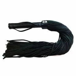 Rouge Suede Flogger With Leather Handle - Black Kink & BDSM