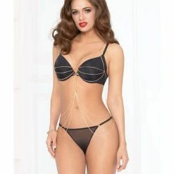 Seven 'til Midnight Draped Body Chain Gold One Size Fits Most Lingerie