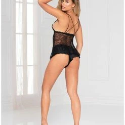 Seven'til Midnight Floral Lace Cami & Cheeky Satin Short Lingerie
