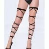 Seven 'til Midnight Ruffled Lace Top Leg Wraps Black One Size Fits Most