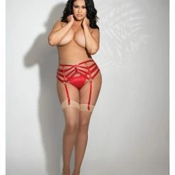 Seven 'til Midnight Strappy Elastic Garterbelt With Front Zipper