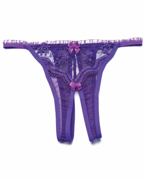 Shirley Of Hollywood Scalloped Embroidery Crotchless Panty