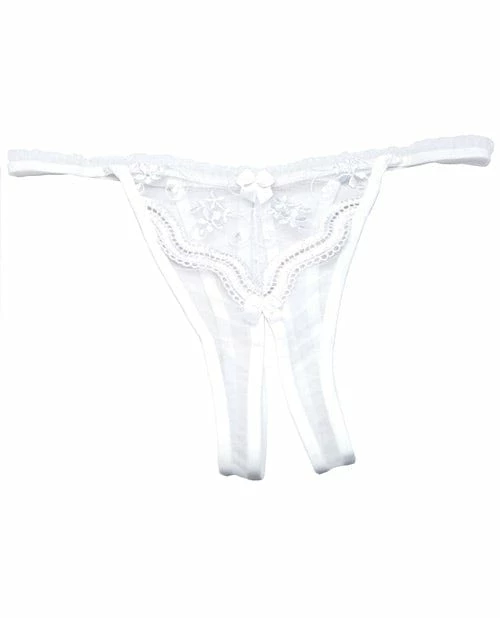 Shirley Of Hollywood Scalloped Embroidery Crotchless Panty