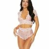 Shirley Of Hollywood Stretch Lace Cami Set Pink Xxl