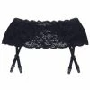 Shirley Of Hollywood Lingerie Stretch Lace Garter Belt With Adjustable Garters Black One Size Fits Most