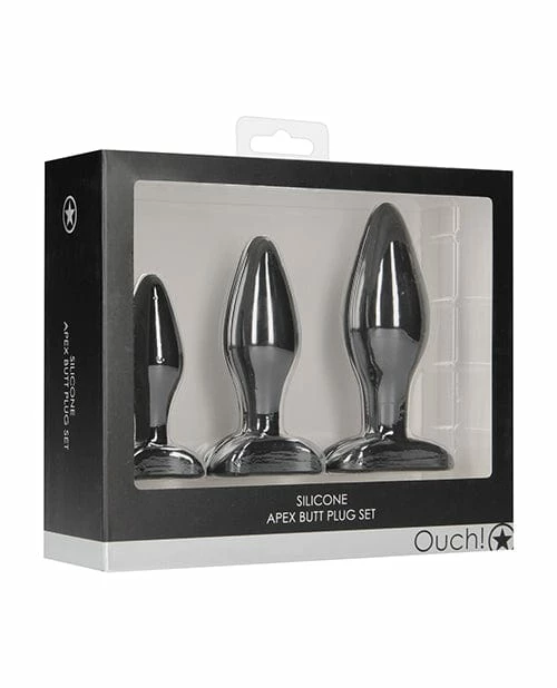 Shots America Anal Toys Shots Ouch Apex Butt Plug Set - Black