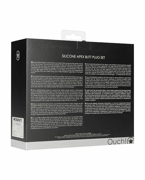 Shots America Anal Toys Shots Ouch Apex Butt Plug Set - Black
